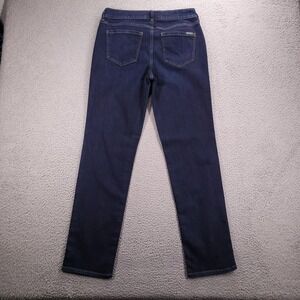 EDDIE BAUER Jeans Womens Size 10 Slightly Curvy Slim Straight Dark Wash Denim
